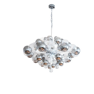 ZOWALA - Clear Glass Living Room Silver Cluster Bubble Chandelier Image - 4