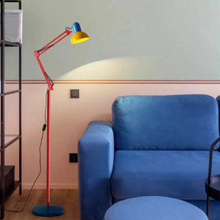Adjustable Colorful Bowl Metal Swing Arm Floor Lamp Zawala Image - 1