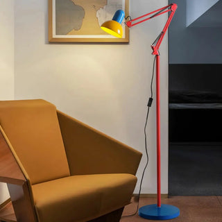 Adjustable Colorful Bowl Metal Swing Arm Floor Lamp Zawala Image - 2