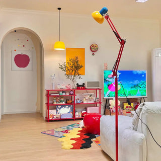 Adjustable Colorful Bowl Metal Swing Arm Floor Lamp Zawala Image - 3