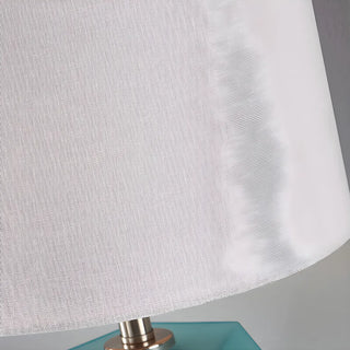 Stylish Geometric Base Barrel Fabric Shade Table Lamp Zawala Image - 10