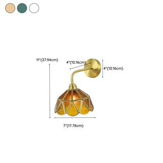 ZOWALA - Stylish Geometric Amber Glass Bedside Wall Sconce #size
