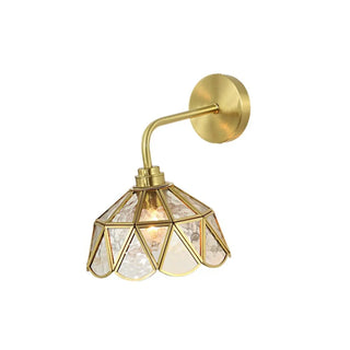 ZOWALA - Stylish Geometric Amber Glass Bedside Wall Sconce Image - 7