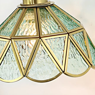 ZOWALA - Stylish Geometric Amber Glass Bedside Wall Sconce Image - 8