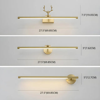 ZOWALA - Stylish Brushed Gold Antler Art Vanity Wall Light #size