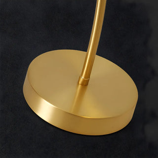 Stylish Flower-Shaped Glass Shade Gold Arc Table Lamp Image - 7