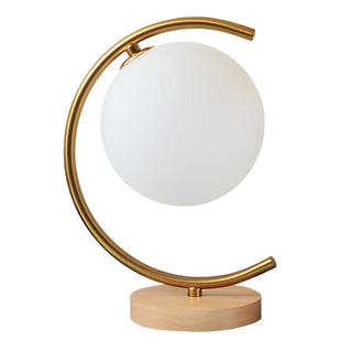Modern Circular Metal Table Lamp White LED Unique Zawala Image - 10