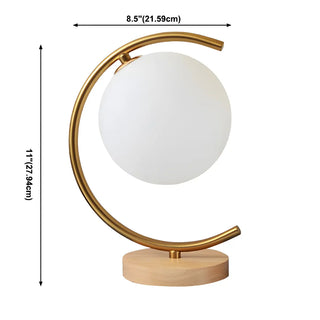 Modern Circular Metal Table Lamp White LED Unique Zawala #size