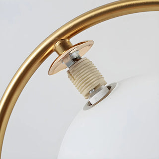 Modern Circular Metal Table Lamp White LED Unique Zawala Image - 8