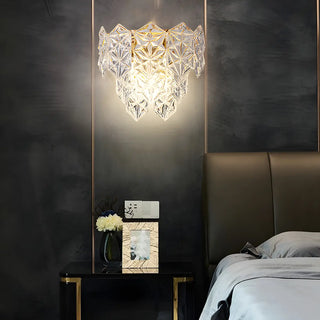 Stylish Clear Glass Gold Snow Metal Wall Sconce Zawala Image - 10