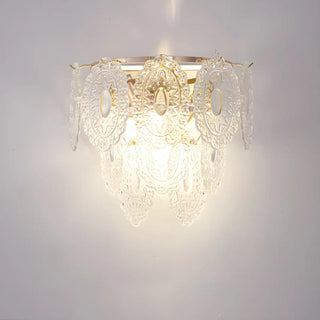 Stylish Clear Glass Gold Snow Metal Wall Sconce Zawala Image - 11