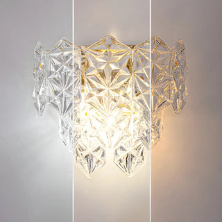 Stylish Clear Glass Gold Snow Metal Wall Sconce Zawala Image - 14