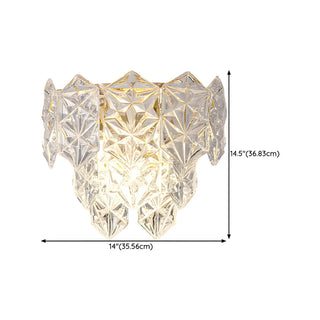 Stylish Clear Glass Gold Snow Metal Wall Sconce Zawala #size