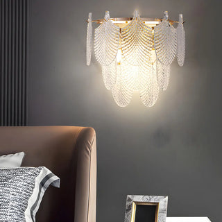 Stylish Clear Glass Gold Snow Metal Wall Sconce Zawala Image - 4