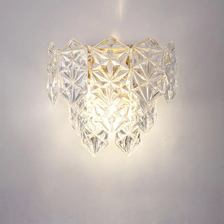 Stylish Clear Glass Gold Snow Metal Wall Sconce Zawala Image - 6