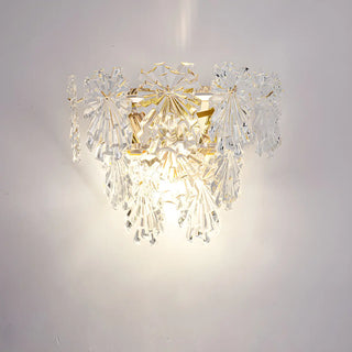 Stylish Clear Glass Gold Snow Metal Wall Sconce Zawala Image - 7