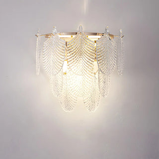 Stylish Clear Glass Gold Snow Metal Wall Sconce Zawala Image - 8