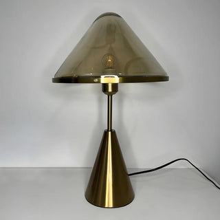 ZOWALA - Stylish Conical Clear Glass Shade Metal Base Table Lamp Image - 10