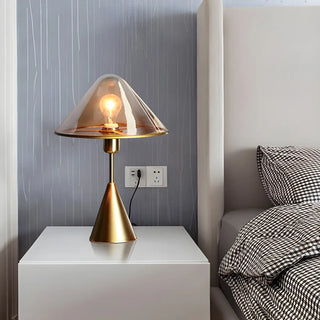 ZOWALA - Stylish Conical Clear Glass Shade Metal Base Table Lamp Image - 11