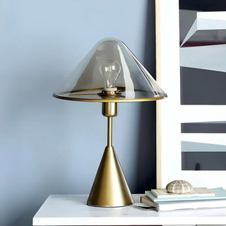 ZOWALA - Stylish Conical Clear Glass Shade Metal Base Table Lamp Image - 12