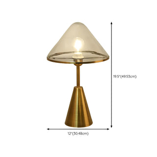 ZOWALA - Stylish Conical Clear Glass Shade Metal Base Table Lamp #size