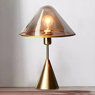 ZOWALA - Stylish Conical Clear Glass Shade Metal Base Table Lamp Image - 4