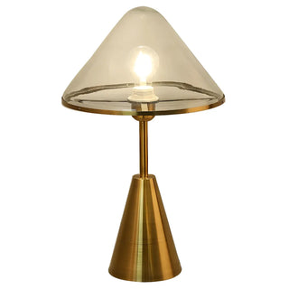 ZOWALA - Stylish Conical Clear Glass Shade Metal Base Table Lamp Image - 6