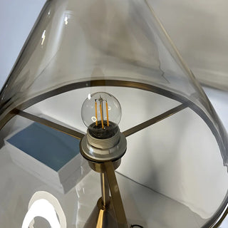 ZOWALA - Stylish Conical Clear Glass Shade Metal Base Table Lamp Image - 7