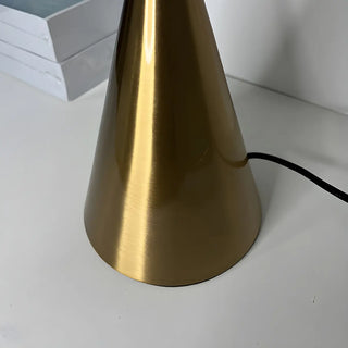 ZOWALA - Stylish Conical Clear Glass Shade Metal Base Table Lamp Image - 9