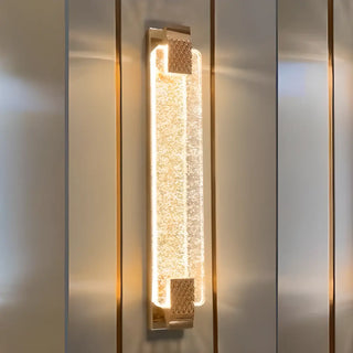Luxury Geometric Crystal Panel Gold Wall Sconce Zawala Image - 1
