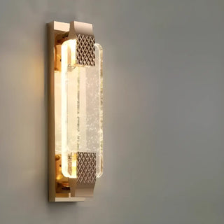 Luxury Geometric Crystal Panel Gold Wall Sconce Zawala Image - 10