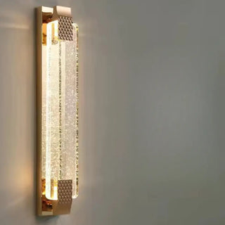 Luxury Geometric Crystal Panel Gold Wall Sconce Zawala Image - 12