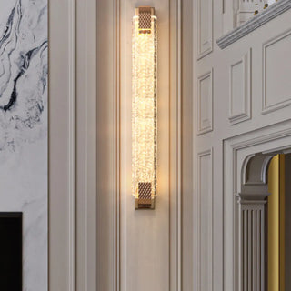 Luxury Geometric Crystal Panel Gold Wall Sconce Zawala Image - 4