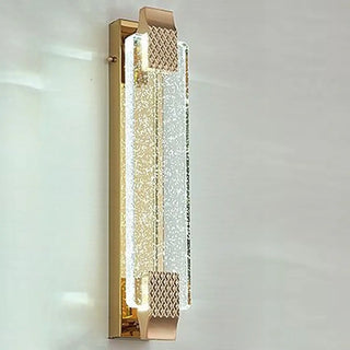 Luxury Geometric Crystal Panel Gold Wall Sconce Zawala Image - 5