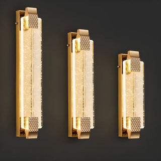 Luxury Geometric Crystal Panel Gold Wall Sconce Zawala Image - 6