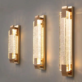Luxury Geometric Crystal Panel Gold Wall Sconce Zawala Image - 7