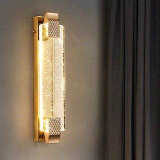 Luxury Geometric Crystal Panel Gold Wall Sconce Zawala Image - 8