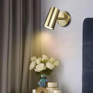 Sleek Black Cylinder Bedside Adjustable Wall Sconce Zawala Image - 1