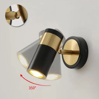 Sleek Black Cylinder Bedside Adjustable Wall Sconce Zawala Image - 16