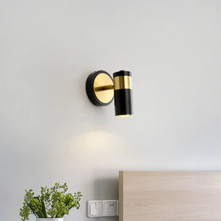 Sleek Black Cylinder Bedside Adjustable Wall Sconce Zawala Image - 21