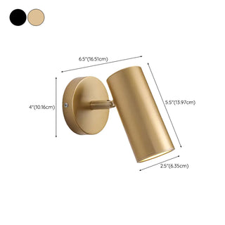 Sleek Black Cylinder Bedside Adjustable Wall Sconce Zawala #size