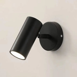 Sleek Black Cylinder Bedside Adjustable Wall Sconce Zawala Image - 6