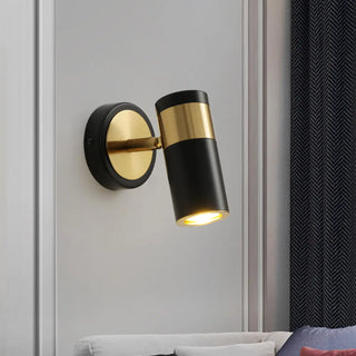 Sleek Black Cylinder Bedside Adjustable Wall Sconce Zawala Image - 9