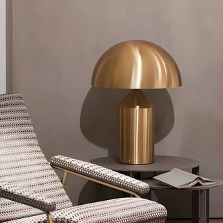 Stylish Geometric Golden Hemisphere Metal Table Lamp Zawala Image - 2