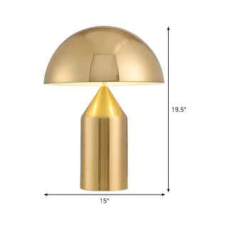 Stylish Geometric Golden Hemisphere Metal Table Lamp Zawala Image - 6