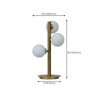 Stylish Gold 3-Light Globe Shade Metal Table Lamp Zawala #size