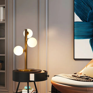 Stylish Gold 3-Light Globe Shade Metal Table Lamp Zawala Image - 3