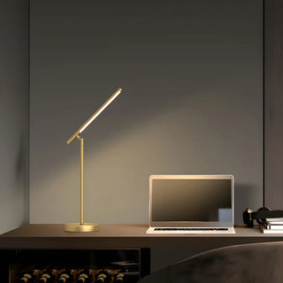 Stylish Simple Gold Linear LED Metal Bedside Table Lamp Zawala Image - 4