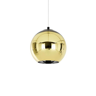 ZOWALA - Modern Rose Gold Mirrored Glass Globe Bar Pendant Light Image - 10
