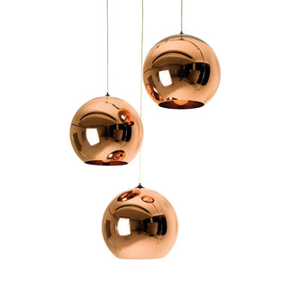 ZOWALA - Modern Rose Gold Mirrored Glass Globe Bar Pendant Light Image - 15
